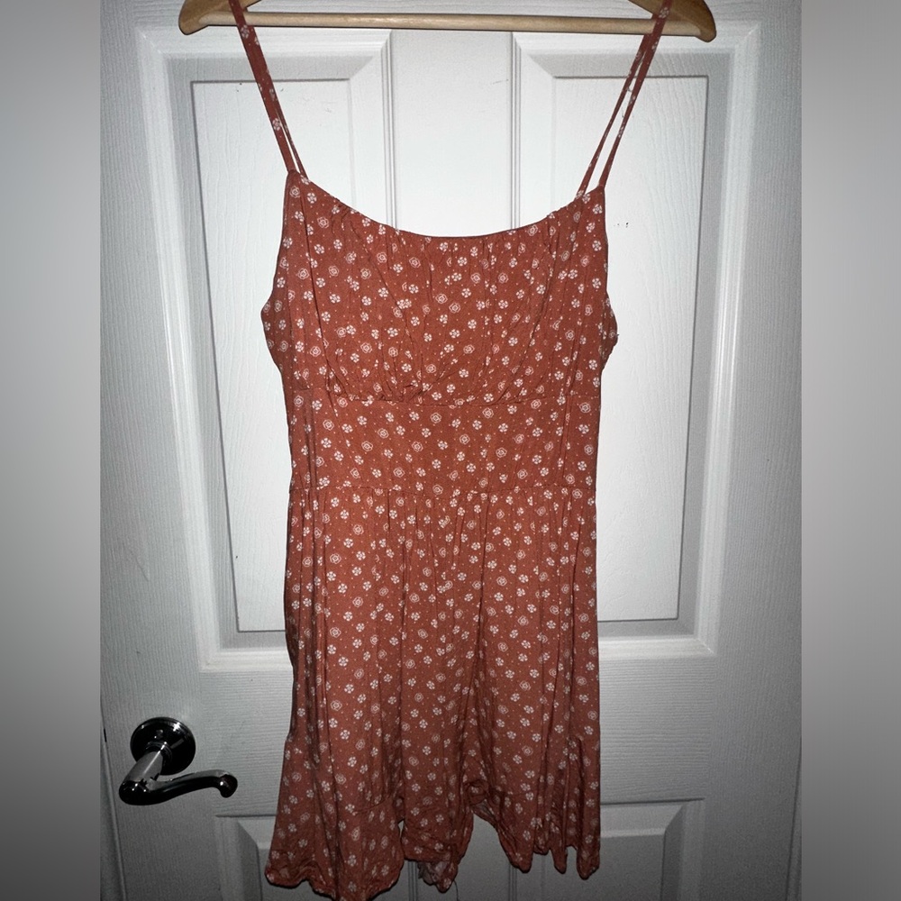 Pink floral print romper